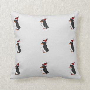 Christmas Penguin Throw Pillow
