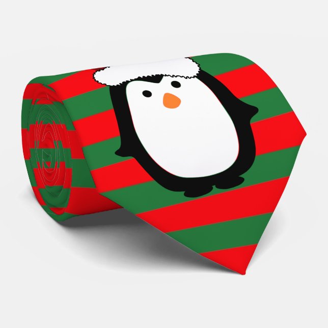 Christmas Penguin Tie (Rolled)
