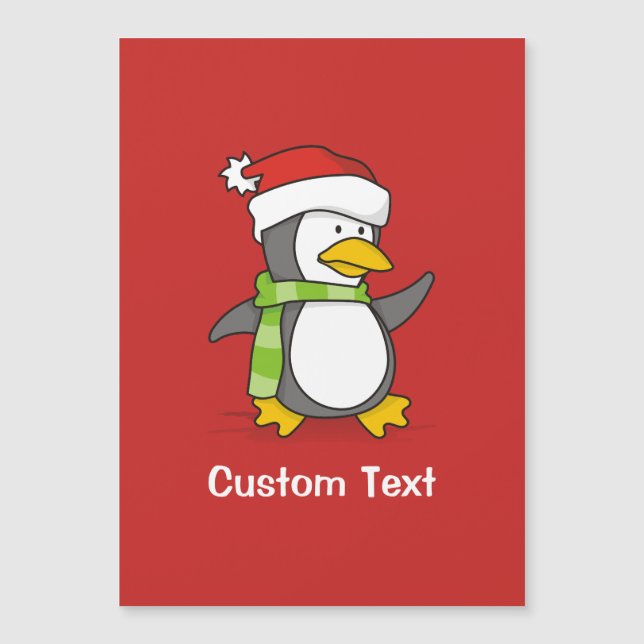 Christmas penguin walking on snow (Front)