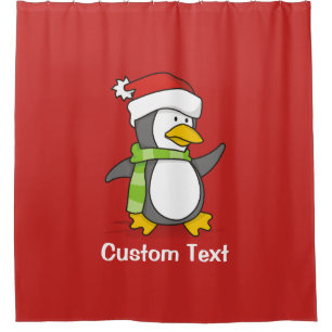 Christmas penguin walking on snow