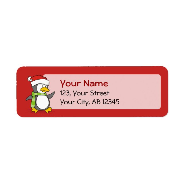 Christmas penguin walking on snow (Front)