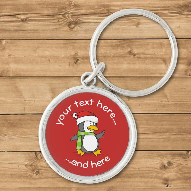 Christmas penguin walking on snow keychain (Creator Uploaded)