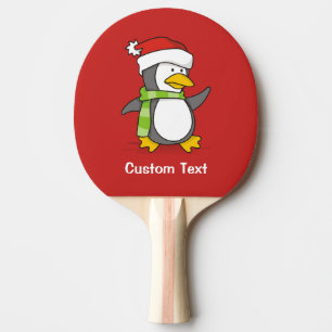 Christmas penguin walking on snow ping pong paddle