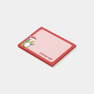 Christmas penguin walking on snow post-it notes
