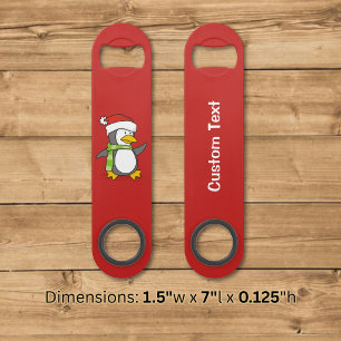 Christmas penguin walking on snow speed bottle opener