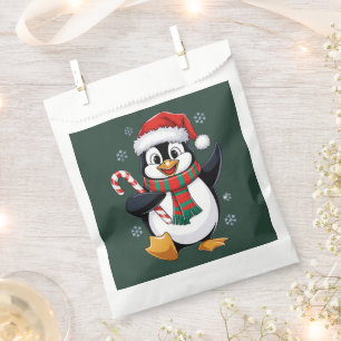 Christmas penguin with Bonnet and Sugar Cane Favour Bag