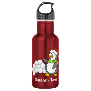 Christmas penguin with snow balls waving 532 ml water bottle
