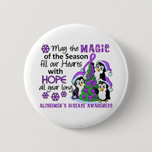 Christmas Penguins Alzheimer's Disease 2 Inch Round Button