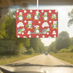 Christmas penguins background air freshener