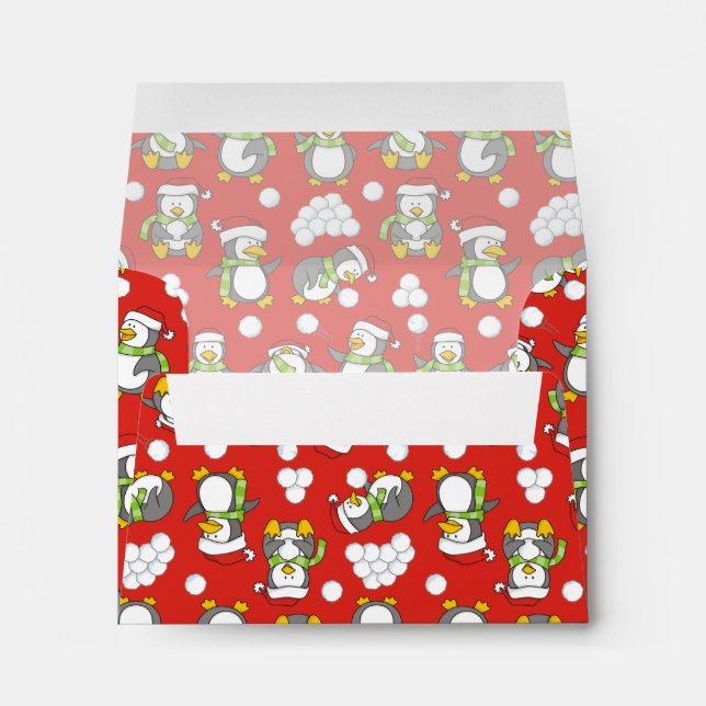 Christmas penguins background envelopes (Back (Bottom))