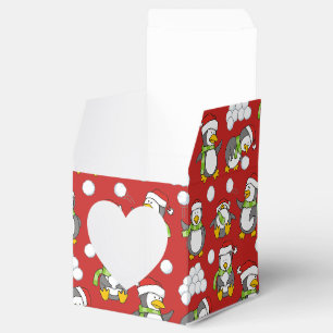 Christmas penguins background favor box