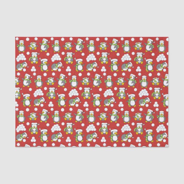 Christmas penguins background tissue paper (Front)