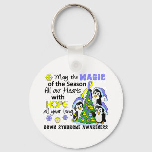 Christmas Penguins Down Syndrome Keychain