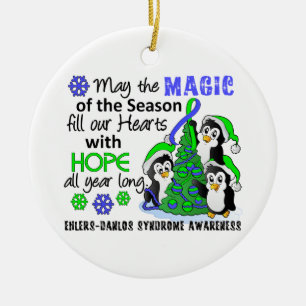 Christmas Penguins Ehlers Danlos Syndrome EDS Ceramic Ornament