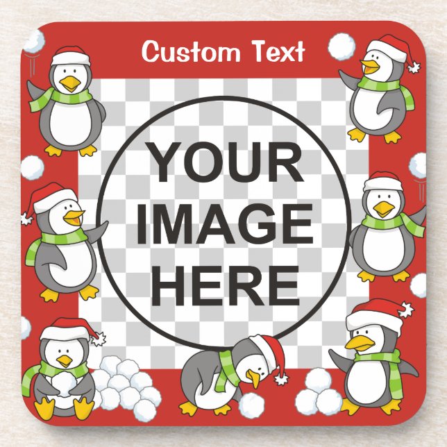 Christmas penguins frame coaster (Front)