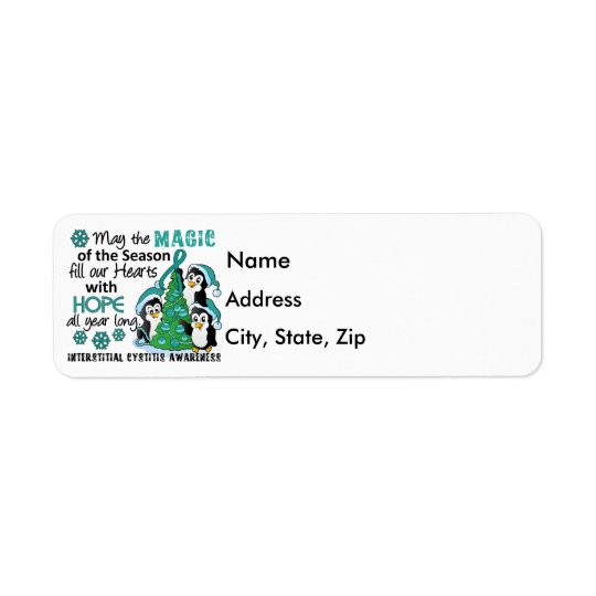 Christmas Penguins Interstitial Cystitis Return Address Label