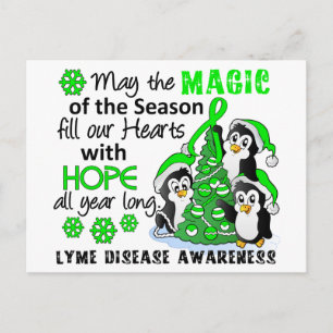 Christmas Penguins Lyme Disease Holiday Postcard