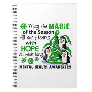 Christmas Penguins Mental Health Notebook