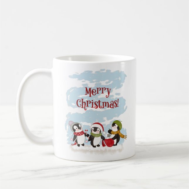 Christmas Penguins Mug (Left)