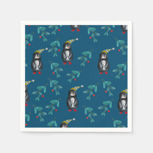 Christmas Penguins Napkin
