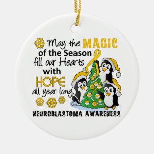 Christmas Penguins Neuroblastoma Ceramic Ornament
