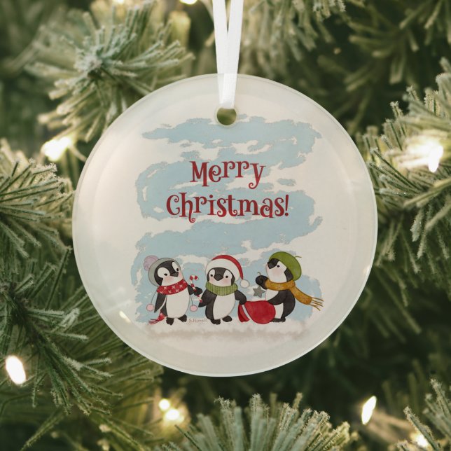 Christmas Penguins Ornament (Insitu)