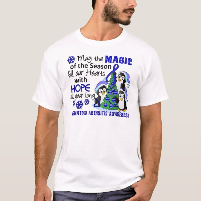 Christmas Penguins Rheumatoid Arthritis T-Shirt (Front)