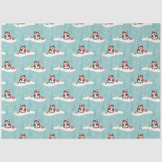 Christmas Penguins Tissue Paper (Front)
