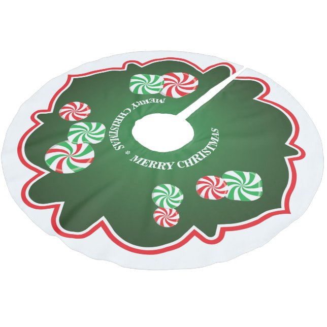 Christmas Peppermint Candies  Tree Skirt (Angled)