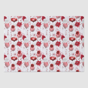 Christmas Peppermint Candy Cane Ornament Floral Tissue Paper