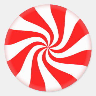 Christmas Peppermint Candy Classic Round Sticker