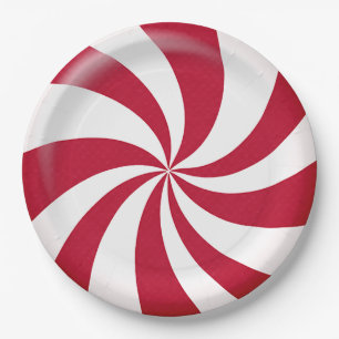 Christmas Peppermint Candy Paper Plate
