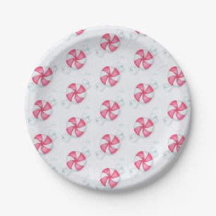 Christmas Peppermint Candy Paper Plate