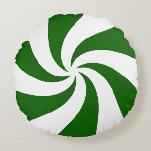 Christmas Peppermint Candy Round Pillow