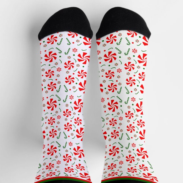 Christmas Peppermint Candy Socks (Top)