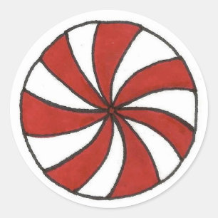 Christmas Peppermint Hard Candy Starlight Mint Classic Round Sticker