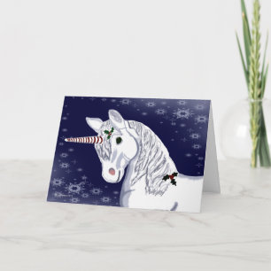 Christmas Peppermint Horn Unicorn Card