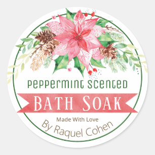 Christmas Peppermint Scented Bath Soak Labels