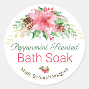 Christmas Peppermint Scented Bath Soak Labels