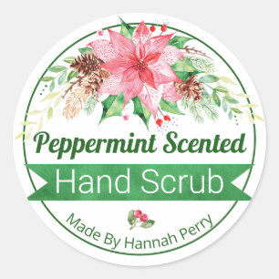 Christmas Peppermint Scented Hand Scrub Labels