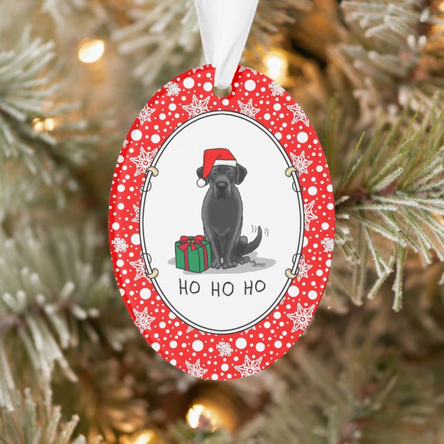 Christmas Père Noël Black Labrador Retriever Cute (Arbre)