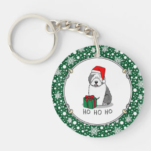 Christmas Père Noël Old English Sheepdog (Grey 1)