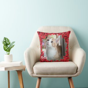 Christmas Personalised Pet Name/ Photo Throw Pillow