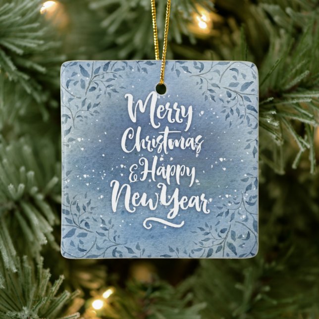 Christmas Personalize Date Script Ceramic Ornament (Tree)