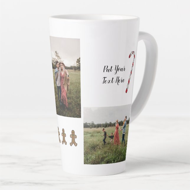Christmas Personalized 3 Photo Coffee Mug (Right Angle)