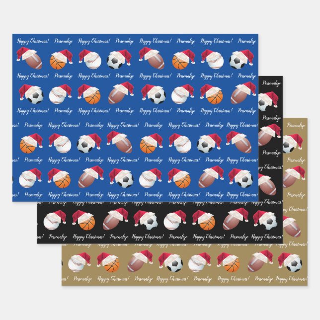 Christmas Personalized Baller Sports Wrapping Pape Wrapping Paper Sheet (Set)