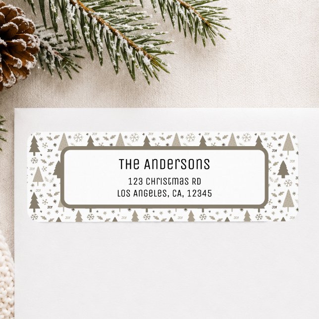 Christmas Personalized Beige Return Address (Christmas Personalized Beige Return Address Label)