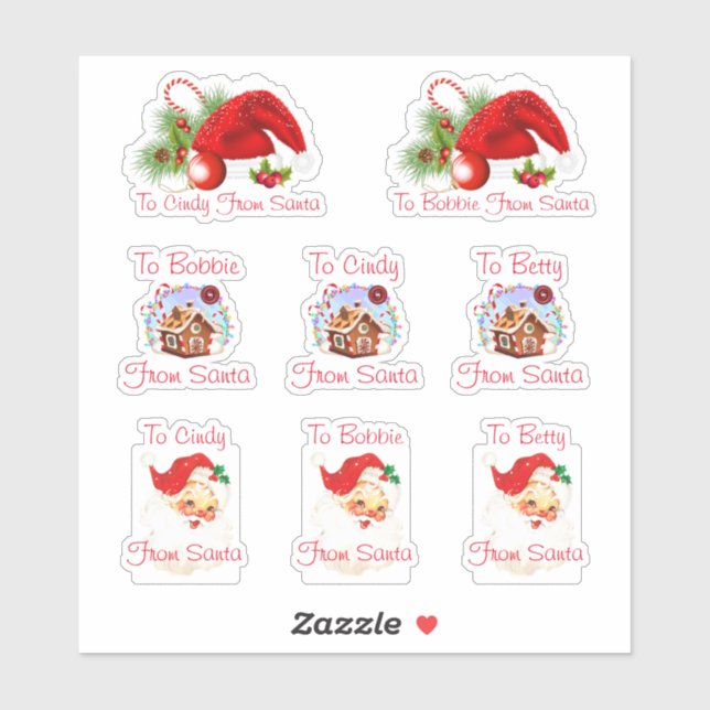 Christmas Personalized From Santa Stickers (Sheet)