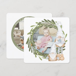 Christmas Personalized Gnome Photo Frame Holiday Card