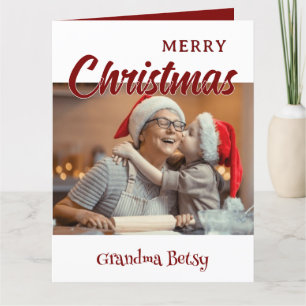 Christmas Personalized Grandma Family Photo Card